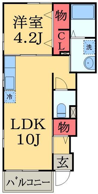エスペランサⅡ(1LDK/1階)の間取り写真