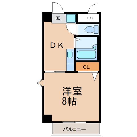 グランメール城北(1DK/5階)の間取り写真