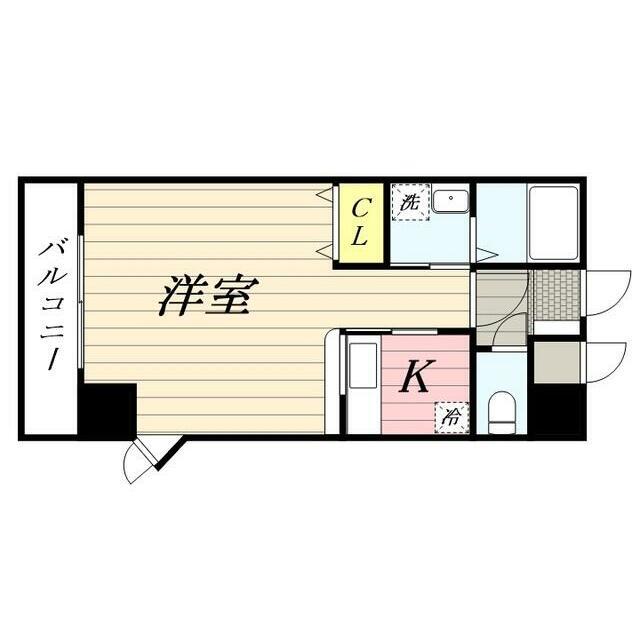 FIERTE 高波(1K/3階)の間取り写真