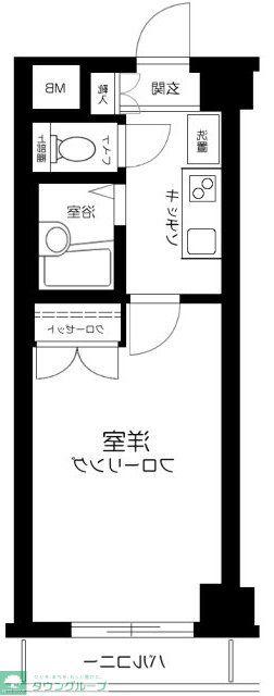 カテリーナ市ヶ谷(1K/2階)の間取り写真