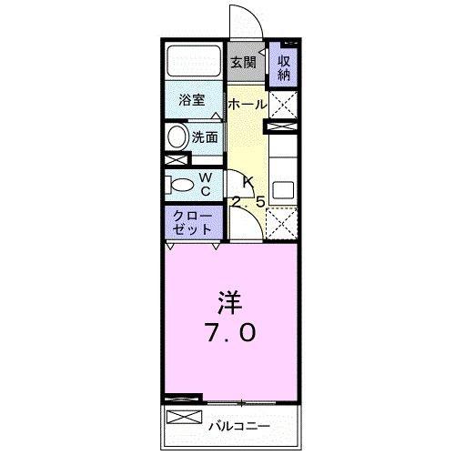 モントシャイン(1K/2階)の間取り写真