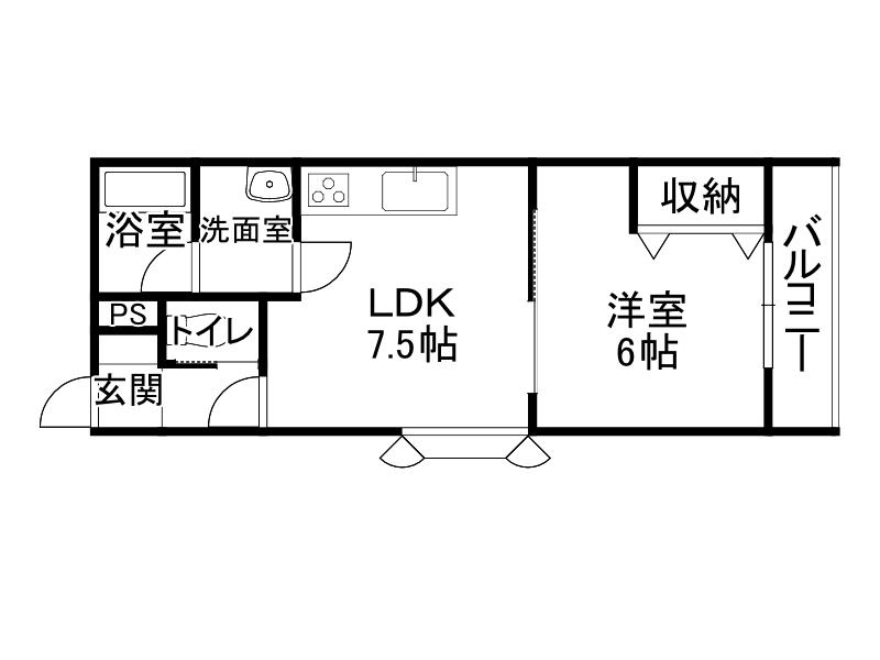いえすIII(1DK/2階)の間取り写真