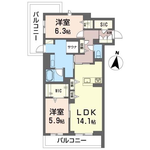 ウェルビー 301(2LDK/3階)の間取り写真