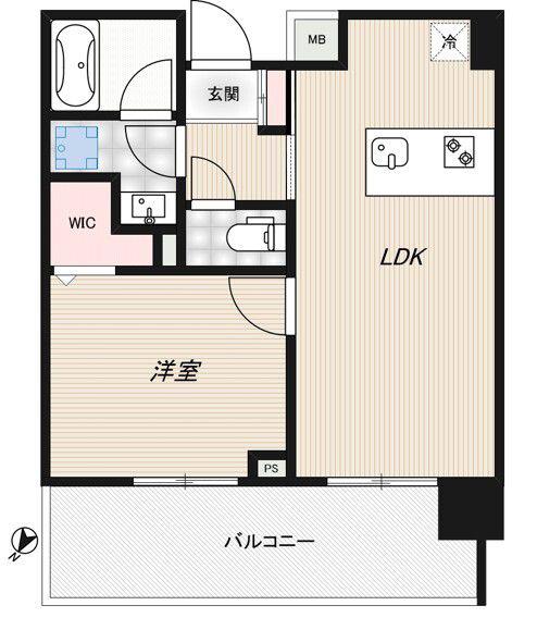 RIDGE豊洲(1LDK/6階)の間取り写真