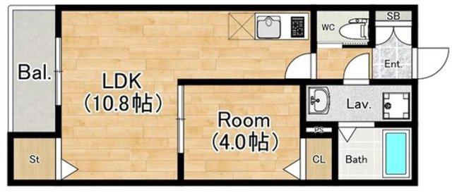 エステイトE東加古川(1LDK/3階)の間取り写真