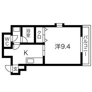 PROVIRT昭和町(1K/3階)の間取り写真