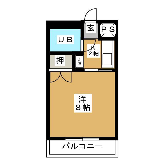 クリーン24(1K/2階)の間取り写真