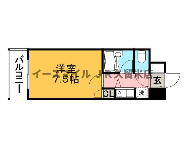 アーバンクルーザー六ツ門(1K/8階)の間取り写真