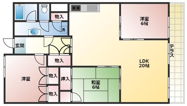 パラッシオ舞子(3LDK/1階)の間取り写真