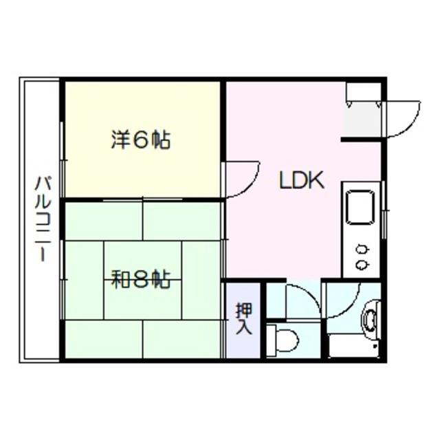 コーポ藤III(2LDK/2階)の間取り写真