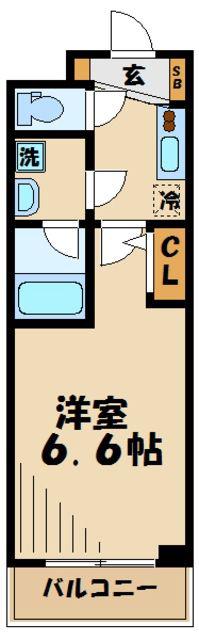 MAXIV百合ヶ丘(1K/2階)の間取り写真