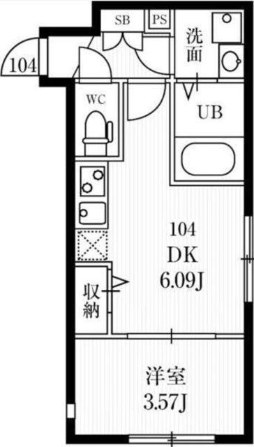 ミハス西荻窪(1DK/1階)の間取り写真