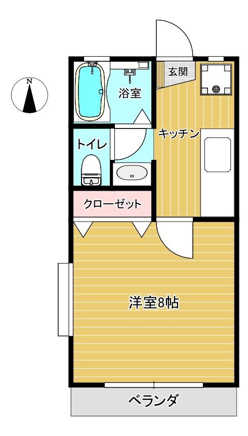 アミティエ(1K/1階)の間取り写真