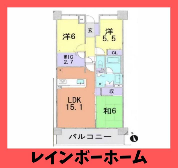 クレストフォルム松戸ウッドスクエア(3LDK/3階)の間取り写真
