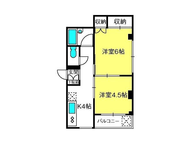 アルファステージ日向野(2K/3階)の間取り写真