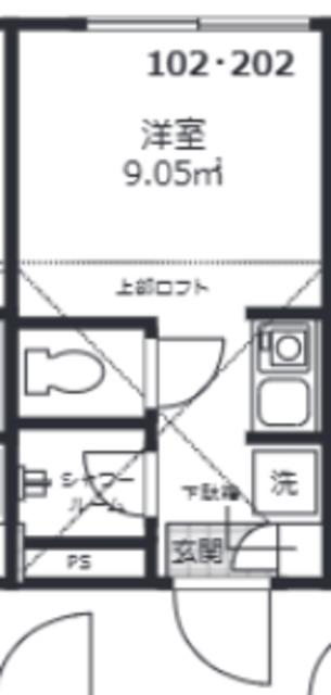 SUNNY SKY赤塚 102(ワンルーム/1階)の間取り写真