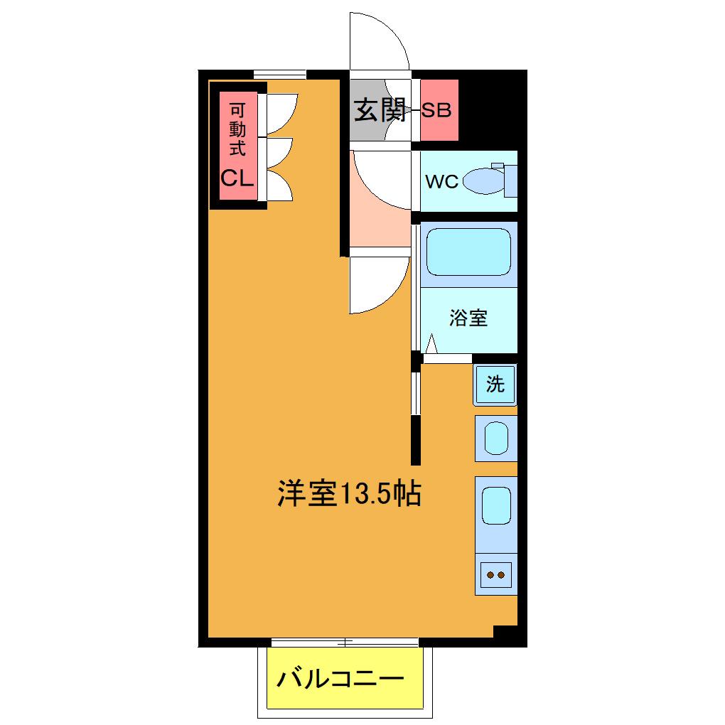グリーンハウス(ワンルーム/2階)の間取り写真