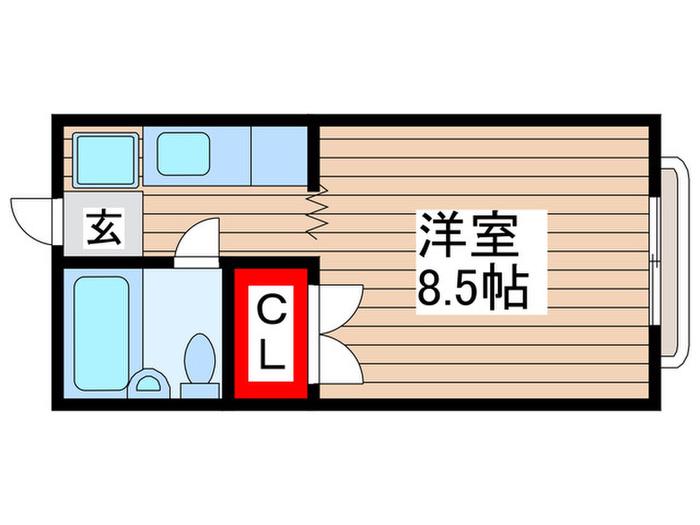 エステートピア園生(ワンルーム/2階)の間取り写真