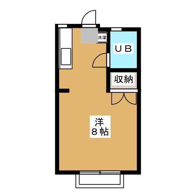 ドルフィン(1K/2階)の間取り写真