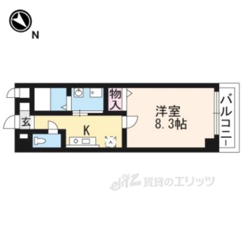 カーサV(1K/3階)の間取り写真