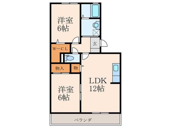 カーサ環(2LDK/3階)の間取り写真