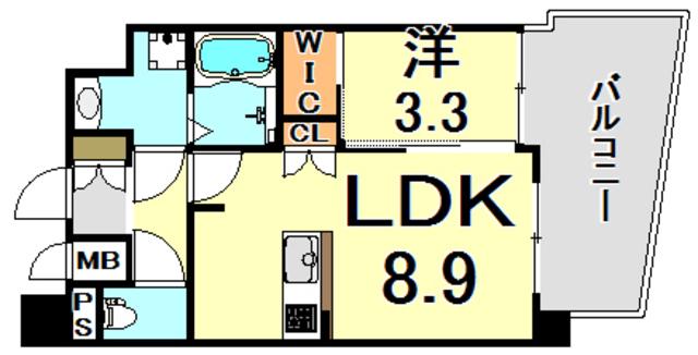 セレニテ甲子園プリエ(1LDK/4階)の間取り写真
