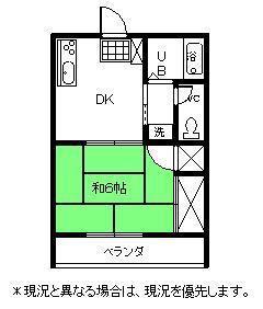 ルブラン吉敷(1DK/2階)の間取り写真