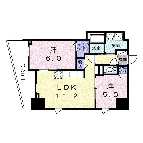 ロータス ザ・レジデンス入谷(2LDK/6階)の間取り写真