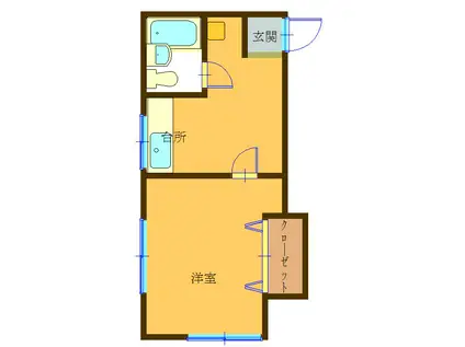 八王子ボブハイツ(1K/1階)の間取り写真