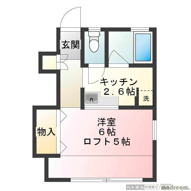 プリマベーラ東町(1K/2階)の間取り写真