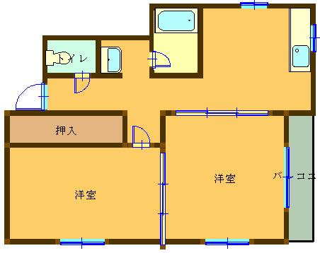 エクステンドスバル(2K/3階)の間取り写真