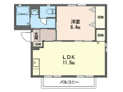 サン・トュアン(1LDK/2階)の間取り写真