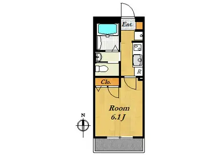 パルフラット(1K/3階)の間取り写真