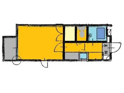 コーポ丸山III(1K/1階)の間取り写真
