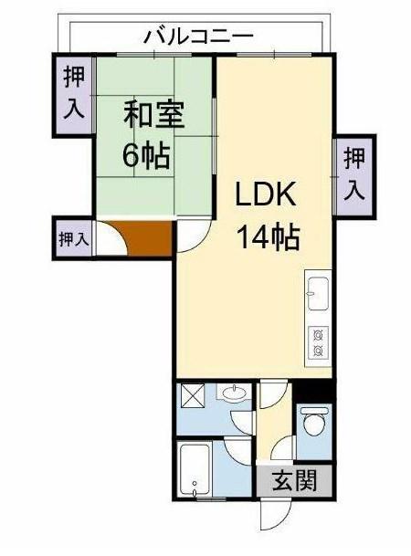 寿ハイツ(1LDK/2階)の間取り写真