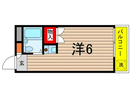 Jハウス向ヶ丘(ワンルーム/2階)の間取り写真