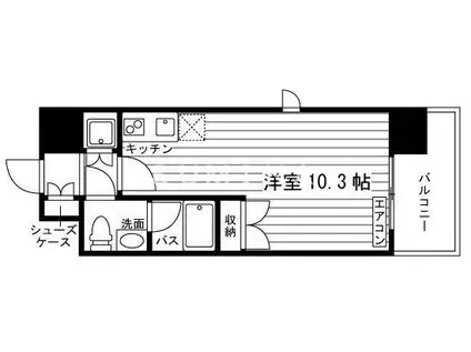 ルラシオン岡山野田屋町(ワンルーム/9階)の間取り写真