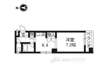 京阪本線 伏見桃山駅 徒歩9分 5階建 築31年(1DK/2階)の間取り写真