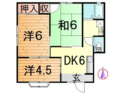 田中アパート(3DK/1階)の間取り写真