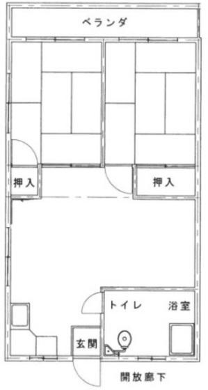 A.APARTMENT(2LDK/1階)の間取り写真