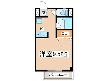 ガラ・プシケ(ワンルーム/3階)の間取り写真