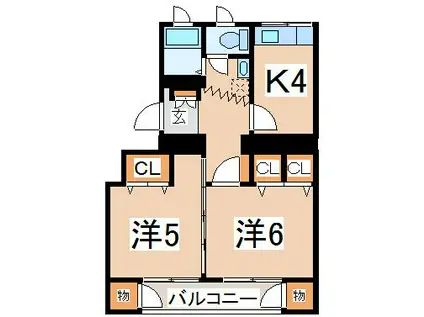 昭和コーポ(2K/2階)の間取り写真