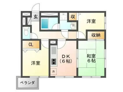 ライオンズマンション高田(3DK/9階)の間取り写真