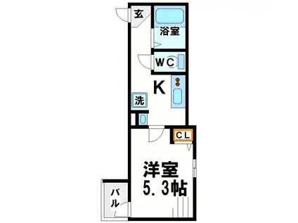 GRANQUAL仙川グランクオールセンガワ(1K/1階)の間取り写真