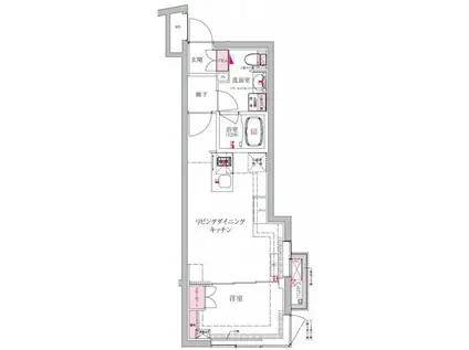 ベルシードステアー西早稲田(1LDK/2階)の間取り写真