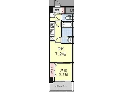 アドバンス神戸レイソレ(1DK/5階)の間取り写真