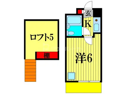 グランドソレイユ松戸(1K/1階)の間取り写真