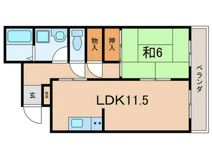 メゾン芦屋馬場(1LDK/1階)の間取り写真