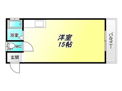 グランキューブ青山町(ワンルーム/2階)の間取り写真