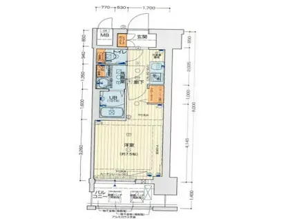 セオリー神戸グルーブ(1K/5階)の間取り写真
